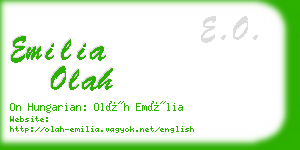 emilia olah business card